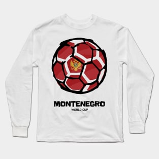 Montenegro Football Country Flag Long Sleeve T-Shirt